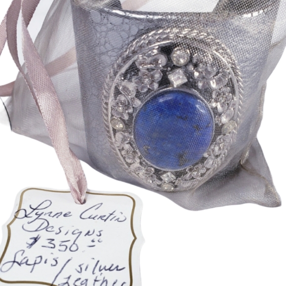 LYNNE CURTIN DESIGNS Lapis Silver Leather Cuff - Picture 6 of 9